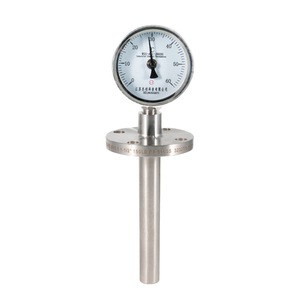 Industrial Adjustable Angle Bimetal Thermometer with 316SS Thermowell 100mm Dial