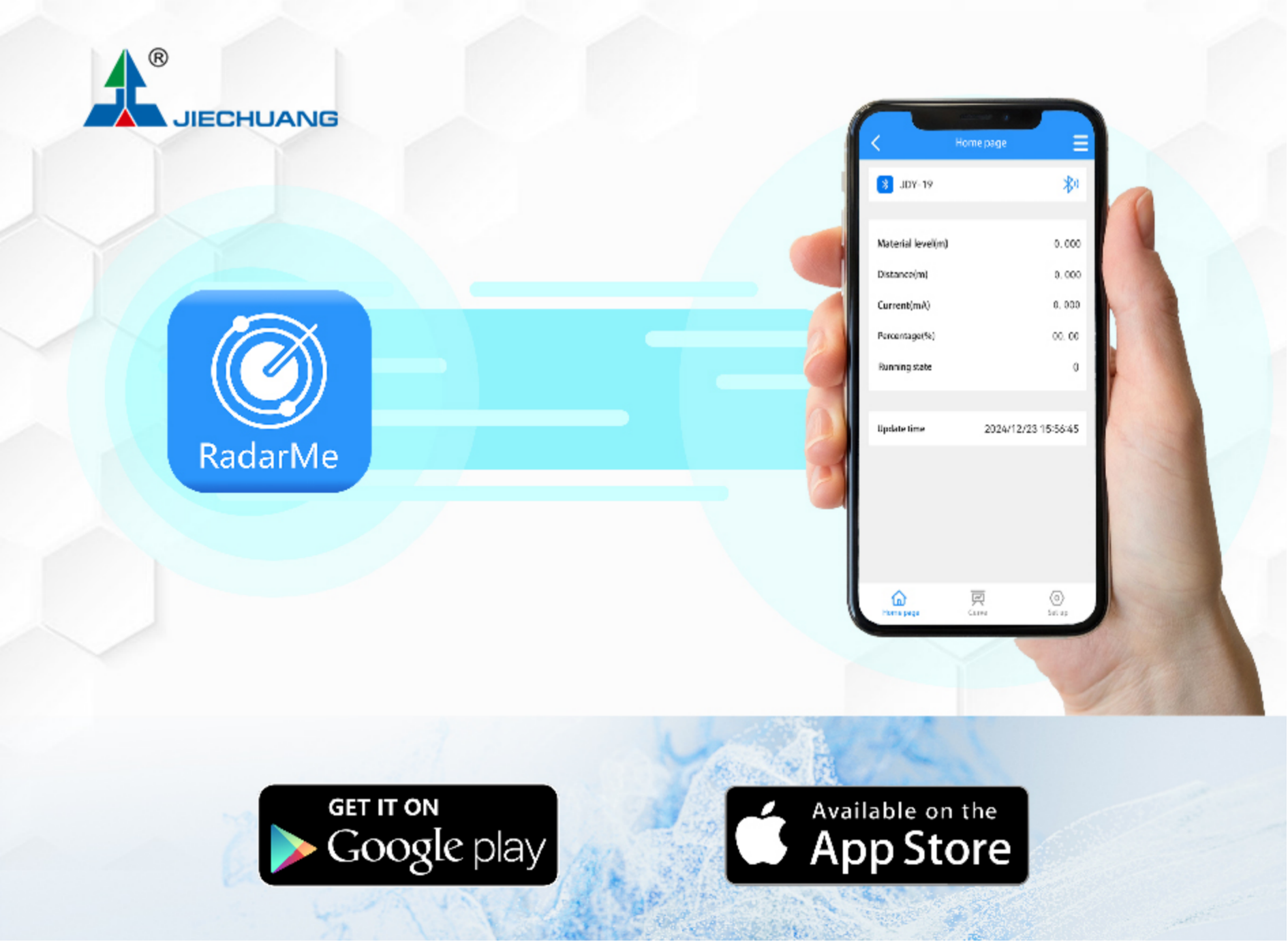 RadarMe Mobile App Interface for Wireless Bluetooth Configuration